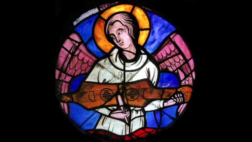Détail d’un vitrail de la Cathédrale de Reims