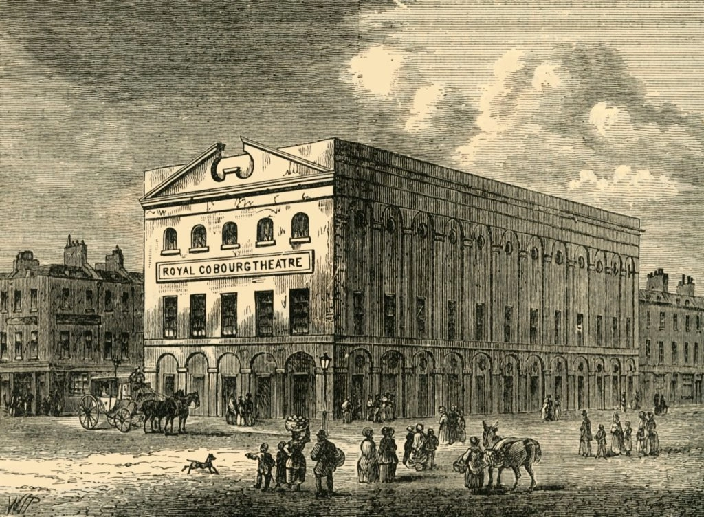 gravure de 1878 représentant le Royal Coburg Theatre (aujourd’hui Old Vic Theatre) © Droits réservés