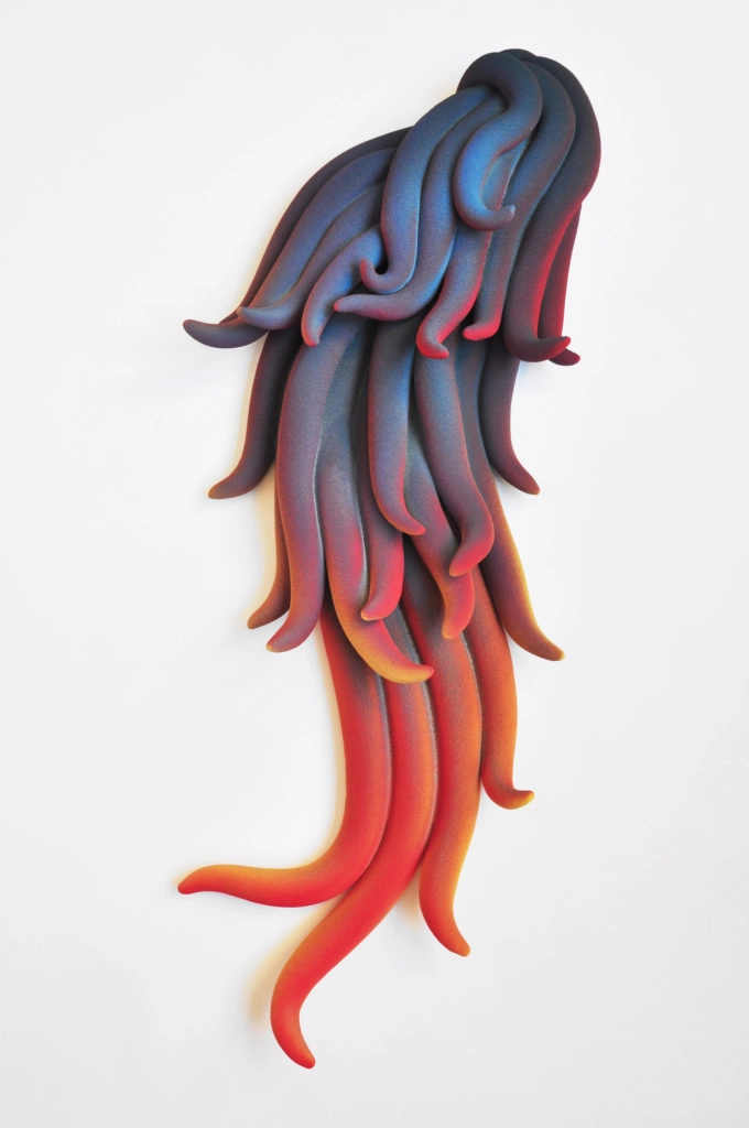 Red and blue untangled silhouette n°2 © Claire Lindner