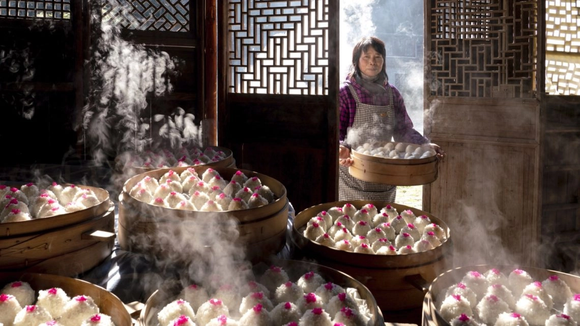 Steamed rice photography Steamed rice photography
