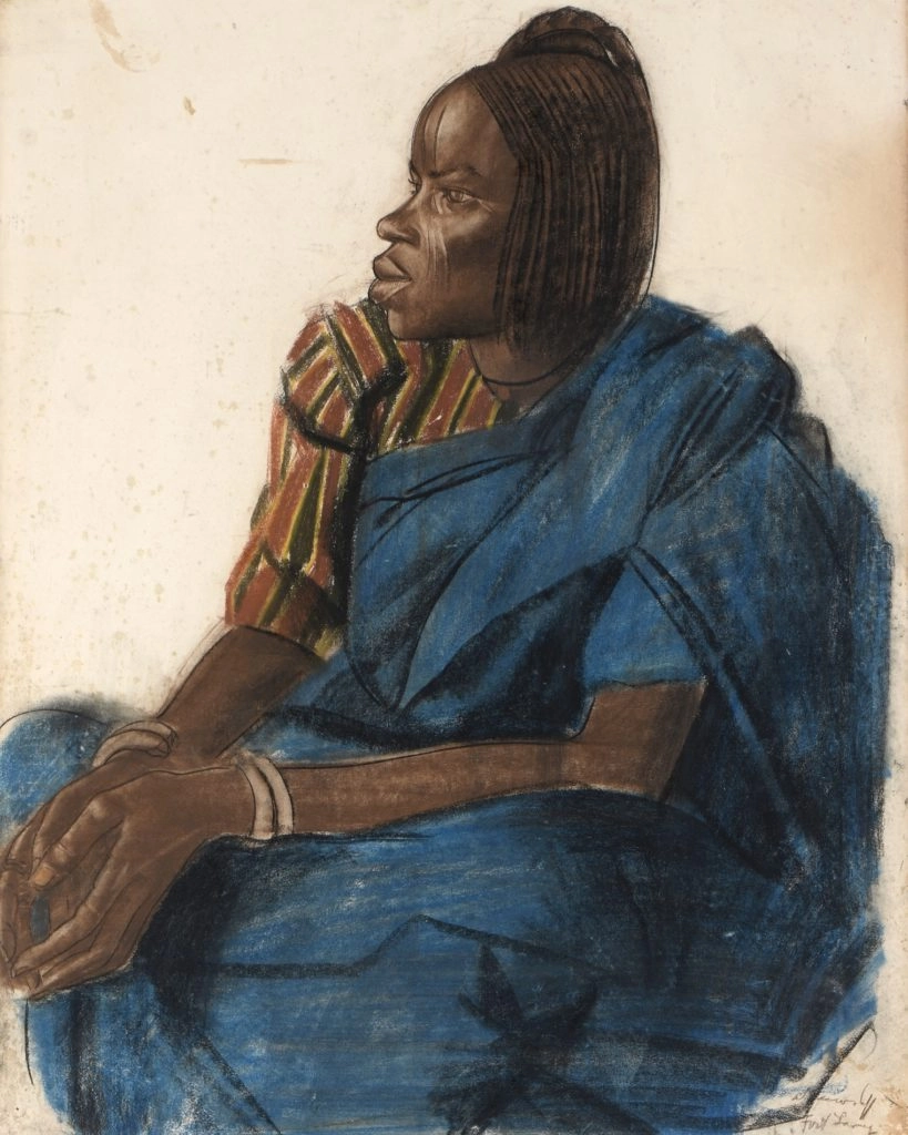 Femme assise, Fort Lamy (Tchad) – Pastel d’Alexandre Iacovleff (1887-1938), estimation 15 000 – 20 0000€ (vente le 25 septembre).